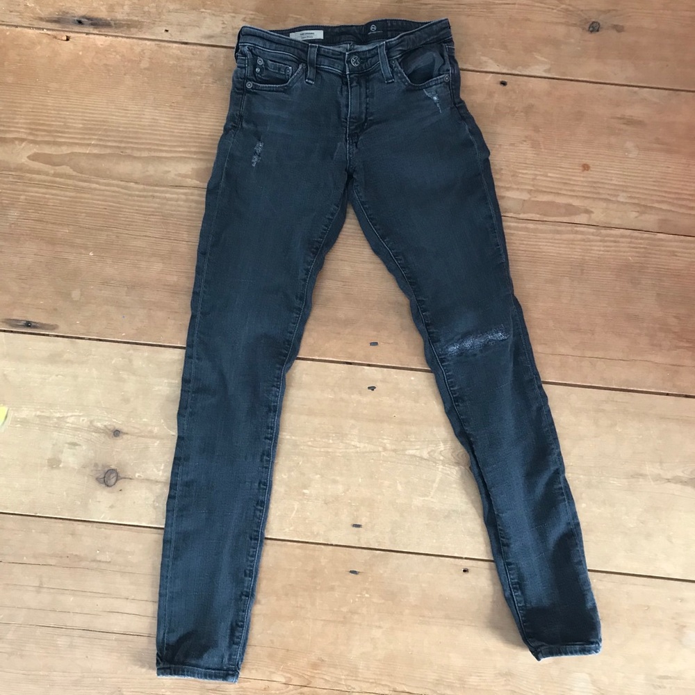 AG distressed legging jeans
